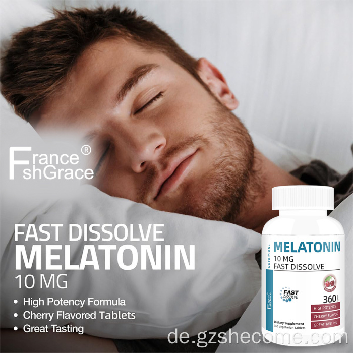Shecome Melatonin-Tabletten zur Schlafunterstützung Kirsche